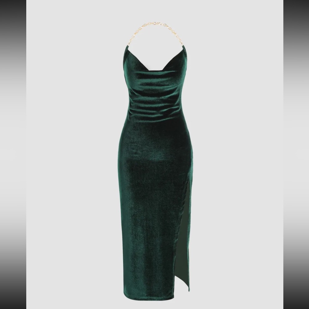 Green Velvet Dress